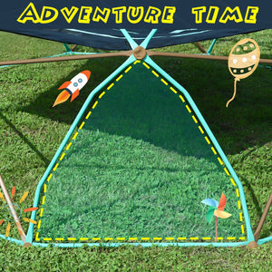 English Elm 12ft Steel Geodesic Climbing Dome with Hammock for Kids Outdoor Backyard Play N710P437090E