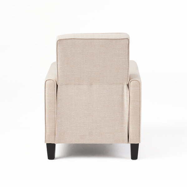 English Elm Christopher Knight Home® - Light Beige Linen Push Back Chair with Plush Padding, Ergonomic Recline, Durable Frame for Home Comfort 52422.00FLBEI
