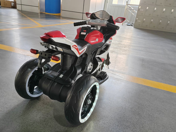 English Elm 6v Kids Ride on Motorcycle with Led Wheels Mp3 Player and Sport Bike Style for Toddlers Red W1760110304