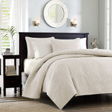 Madison Park Quebec Transitional Reversible Quilt Set MP13-150 Cream