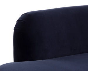 Sunpan Cassey Bench – Contemporary Curved Design with Gold Stainless Steel Base for Stunning Home Appeal Meg Indigo