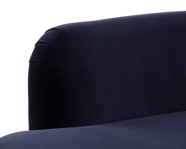 Sunpan Cassey Bench – Contemporary Curved Design with Gold Stainless Steel Base for Stunning Home Appeal Meg Indigo