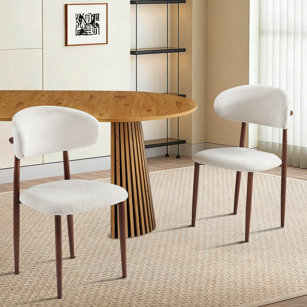 English Elm Dining Chairs Set of Two with Linen Cushions and Iron Legs for Farmhouse Kitchens Beige,Walnut W3590P457160