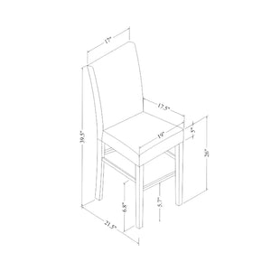 English Elm LEON Espresso & White Bar Table with 4 Transitional Bar Stools, Solid Wood/MDF, 26" Seat Height, Tufted Back B201P226138