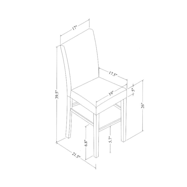 English Elm LEON Espresso & White Bar Table with 4 Transitional Bar Stools, Solid Wood/MDF, 26" Seat Height, Tufted Back B201P226138