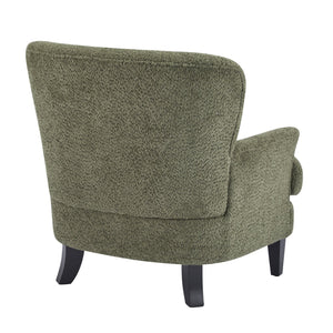 English Elm Christopher Knight Home® - Gerald Boucle Upholstered Club Chair with Tapered Birch Legs, Tonal Piping and Cozy Texture Black,Olive Green 32.25 L x 27.75 W x 20.75 H N776P243710S