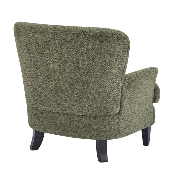 English Elm Christopher Knight Home® - Gerald Boucle Upholstered Club Chair with Tapered Birch Legs, Tonal Piping and Cozy Texture Black,Olive Green 32.25 L x 27.75 W x 20.75 H N776P243710S
