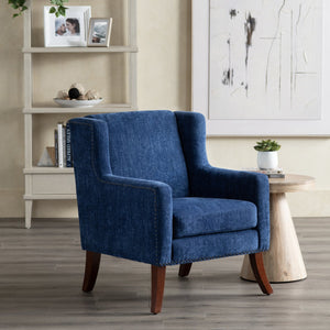 Crestview Collection Modern Indigo Accent Chair - Stylish Comfort For Your Living Room With Sturdy Legs And Plush Cushion Blue Polyester Evfzr4351indg
