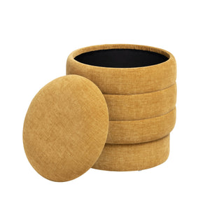 Crestview Collection Modern Storage Ottoman - Stylish Chenille Furniture For Living Room, Bedroom & Entryway Organization Yellow Mdf Evfzr3996spc