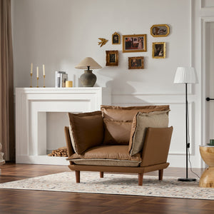 English Elm Modern Chenille Oversized Armchair - Cozy Accent Chair For Living Room, Bedroom, And Study Comfort W2997P236160