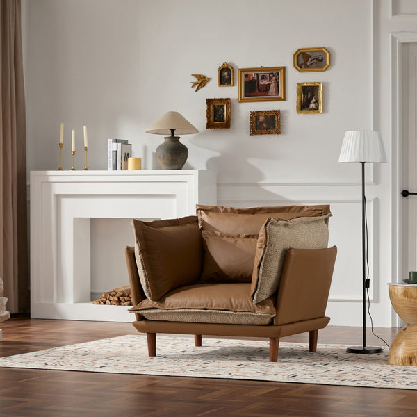 English Elm Modern Chenille Oversized Armchair - Cozy Accent Chair For Living Room, Bedroom, And Study Comfort W2997P236160