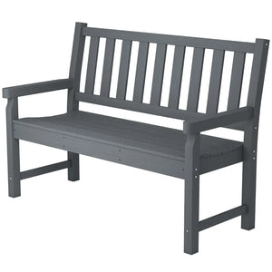 English Elm Lawn Curved Hdpe Outdoor Bench Wood Grain Slatted Two Person Patio Seating Gray T3971P475987