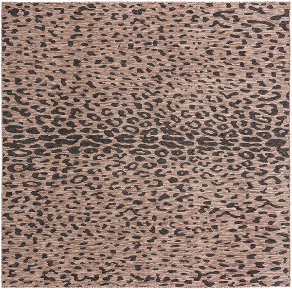 Unique Loom Outdoor Safari Samburu Machine Made Animal Print Rug Natural, Light Brown/Gray 10' 0" x 10' 0"