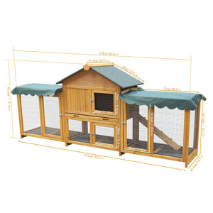 English Elm 45 Inch Solid Wood Outdoor Dog House with Elevated Floor and Waterproof Insulated Roof W1431P388072