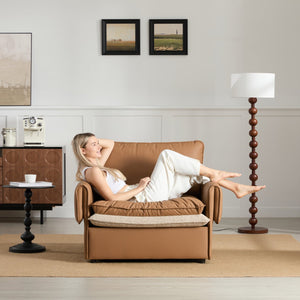 English Elm Modern Oversized Accent Chair – Versatile Single Sofa Lounge For Living Room & Bedroom Comfort W2997P294037