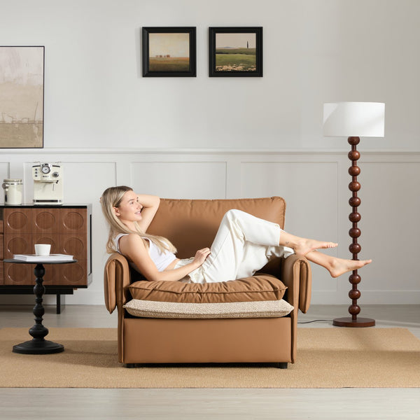 English Elm Modern Oversized Accent Chair – Versatile Single Sofa Lounge For Living Room & Bedroom Comfort W2997P294037