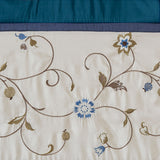 Madison Park Serene Traditional Embroidered Window Valance MP41-4210 Navy