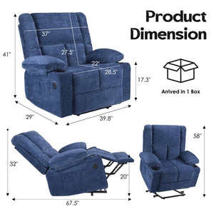 English Elm Power Lift Recliner Chair With Massage, Heat, Usb Ports & Cup Holders - Comfort For Seniors! T3623P380509-GIGA