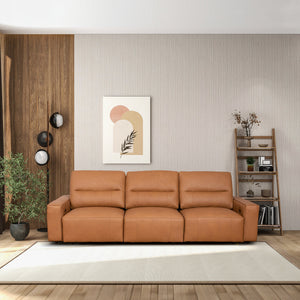 English Elm Grant Power Convertible Sofa Top Grain Leather Mid Century Queen Sleeper B183S00121