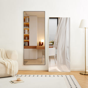 English Elm 70" Full Length Mirror Aluminum Alloy Frame Shatter Proof Wall or Leaning Bedroom White W2071P248359