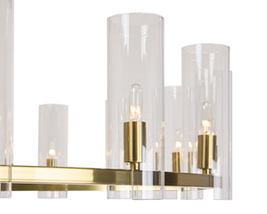 Sunpan CLARABELLE Chandelier - Large Brass Fixture with Clear Glass Shades for Timeless Elegance & Style 107928