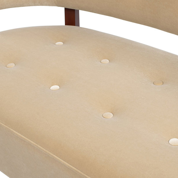 English Elm Jennifer Taylor Home - Jared Mid-Century Tufted Bench Settee in Performance Velvet — Kiln-Dried Frame, Plush Supportive Seating Brown B2719P355287