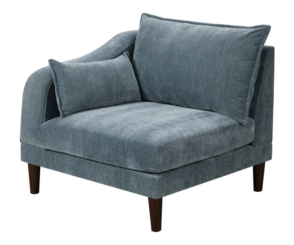 English Elm Gorgeous 6pc Modular Sectional Set — Versatile 4 Armless Chairs & 2 Ottomans, Plush Morgan Fabric Mineral B011S01580