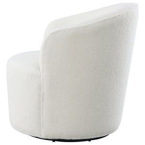 English Elm Tempest Faux Sheepskin Swivel Barrel Chair Sculptural Lounge Accent for Living Rooms B062P447713