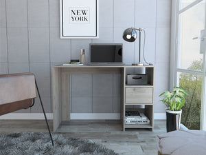English Elm Arlington Computer Desk With Open Shelves & Drawer - Stylish, Compact Workstation For Small Spaces B128P148860