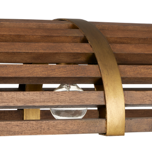 Woodbine Rectangular Modern Farmhouse Chandelier in Chestnut & Brass - Perfect for Kitchen Islands!