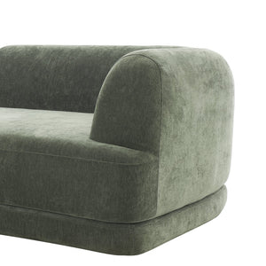 English Elm 115" L-shaped Sectional Three Piece Deep Seat Chaise Sofa for Modern Living Rooms Green N767P385430F