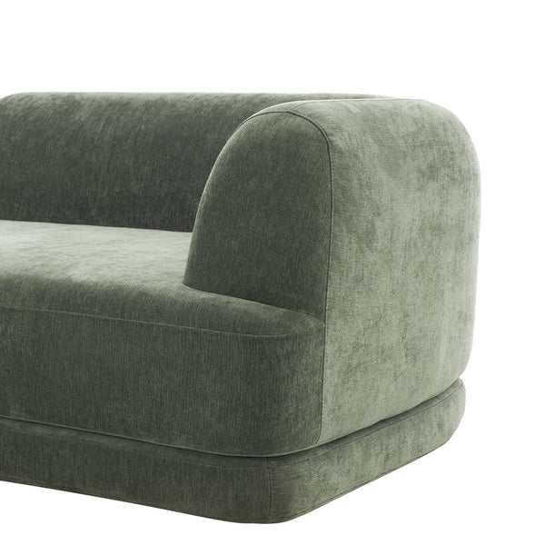 English Elm 115" L-shaped Sectional Three Piece Deep Seat Chaise Sofa for Modern Living Rooms Green N767P385430F