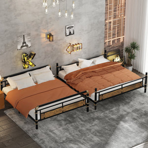 English Elm Full Xl Over Queen Metal Bunk Bed – Stylish Industrial Design With Detachable Feature For Teens! W2580S00013