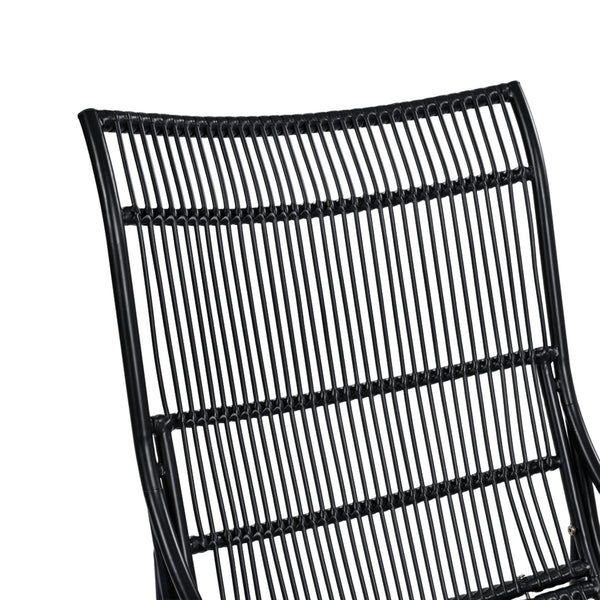 English Elm Christopher Knight Home® - 3 Piece Wicker Patio Set with Cloud-Like Cushions, Acacia Top Table, Rust-Resistant Steel Frame Beige+Black N780P209442B