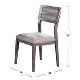 English Elm Set Of 2 Upholstered Dining Chairs, Grey