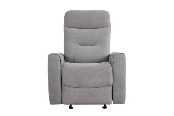 English Elm Paterson Microsuede Velvet Rocker Recliner Plush Swivel Chair for Living Room Gray B078P497894