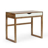 Christopher Knight Home® - Noble House - Ricketson Contemporary Handcrafted Mango Wood Desk with Storage, Natural and White