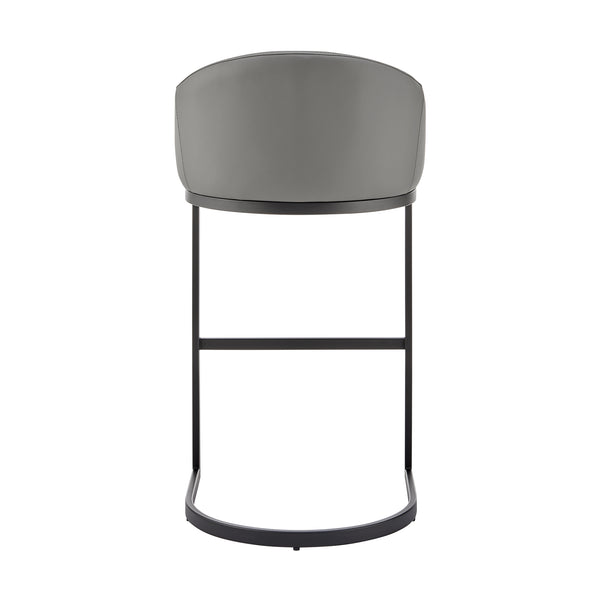 English Elm Ambrie Cantilever Counter Stool Gray Faux Leather, Black Metal Frame, 400lb Capacity, Modern Comfort B2736P354291
