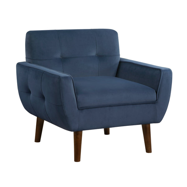 English Elm Navy Velvet Accent Chair with Tufted Back, Plush Cushion, Contemporary Armchair for Living Room B011P283266