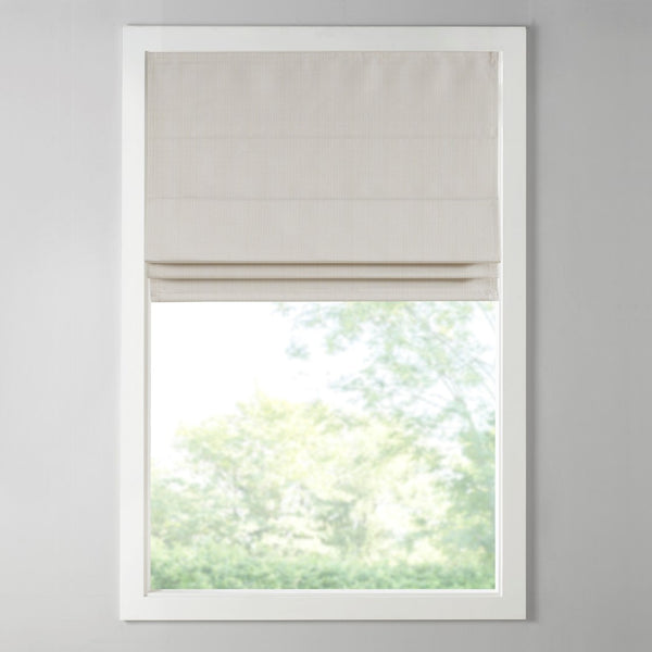English Elm Basketweave Thermal Foambacking Roman Shade with Cordless Lift, OEKO-TEX Certified Energy-Saving Window Solution Ivory 5.08 L x 10.5 W x 7.5 H B03598222