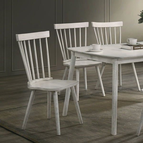 English Elm 2-Piece Rustic Dining Side Chair Set – Solid Wood, Weathered Finish, Easy Assembly, Farmhouse Charm W2537P214544