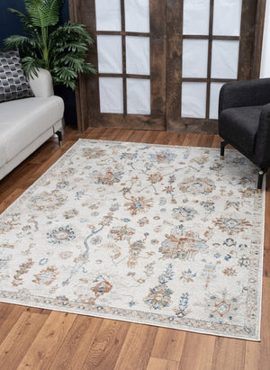 English Elm Noble Ivory Area Rug 5'3" X 7'3" – Durable, Stain-Resistant, Kid & Pet-Friendly For Any Space B186P181089