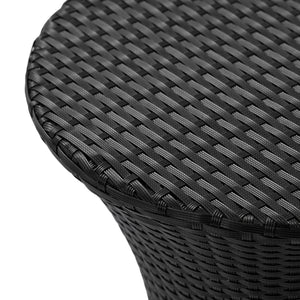 English Elm 19" Kono Hourglass Wicker Side Table Pe Rattan Sculptural Accent for Patio or Living Room Black N773P362078R