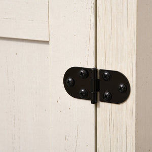 English Elm HOMCOM Rustic Farmhouse Sideboard Buffet with 2 Barn Doors, Adjustable Shelf, Drawer Storage White W2225P173876