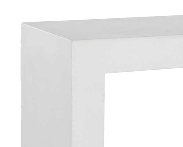 Sunpan Axle Console Table - Bold Concrete Design with Clean Lines for Modern Indoor and Outdoor Spaces White