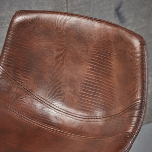 English Elm Christopher Knight Home® - Set of 2 Dax Faux Leather Barstool Brown with Faux Snakeskin Stitching, Cushioned Seat & Steel Legs 57582.00