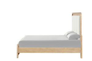 English Elm King Bedroom Set Channel Tufted Headboard Mango Wood Natural Finish with Nightstands B2741S00944