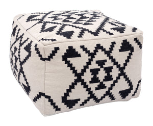 Lizardo Ottoman Beige & Black 109821 Zuo Modern