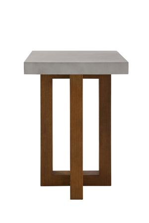 English Elm Keven Faux Concrete Top Rectangular Coffee Table with Cross-Base Design and Warm Wood Finish, Stylish Walnut 26 L x 18.7 W x 18.7 H B2726P245901