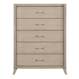 English Elm Transitional Oak Veneer Chest Dovetail Drawers Acrylic Hardware Felt Lined Bedroom B2741P370417